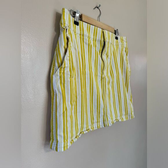 SALE! Yellow Stripe LOFT Cotton Skirt Size 14 EUC - Picture 3 of 5